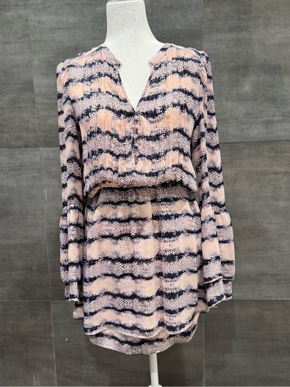 Parker Pink and Black flounce dress, Size M